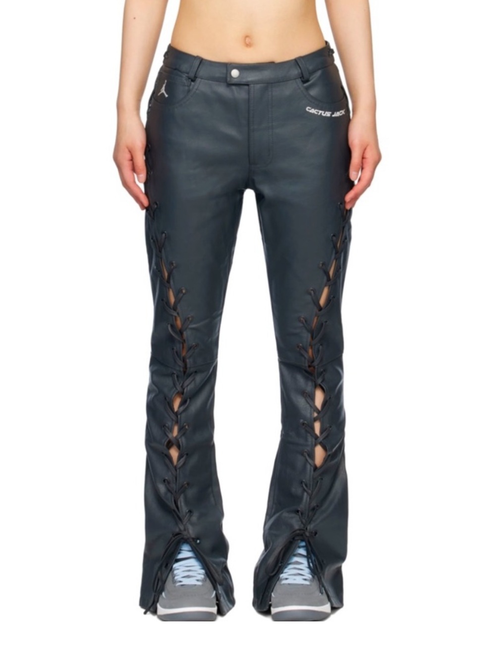NIKE Jordan x Travis Scott / Cactus Jack - Leather Lace-Up Pants - Size 6